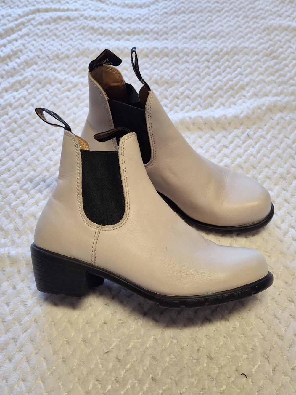 Women's Blundstone 2160 Pearl Leather Block Heel Chelsea Boots Size 8.5